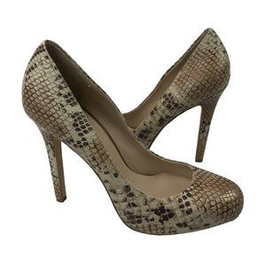 INC International Concepts Lilly Pumps Size 8.5M Leather High Heels Snake Print